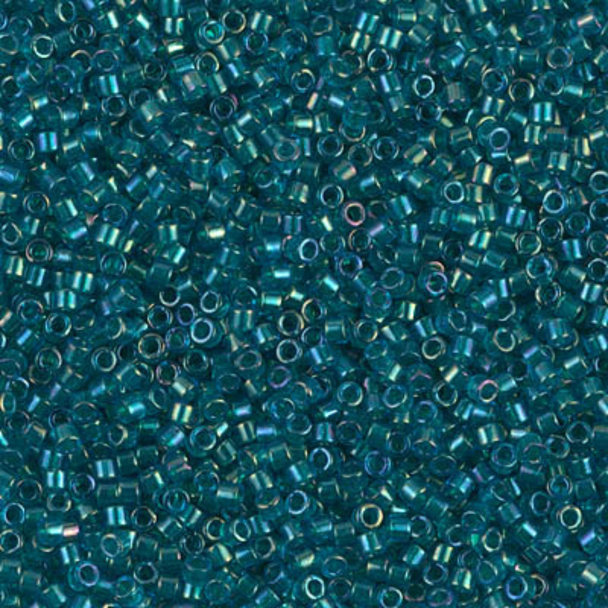 Miyuki 11/0 Delica Beads, DB1764, Emerald Lined Aqua AB, 5g