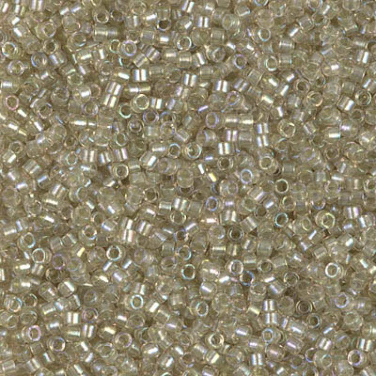 Miyuki 11/0 Delica Beads, DB1766, Sparkling Celery Lined Light Tea Rose AB, 5g