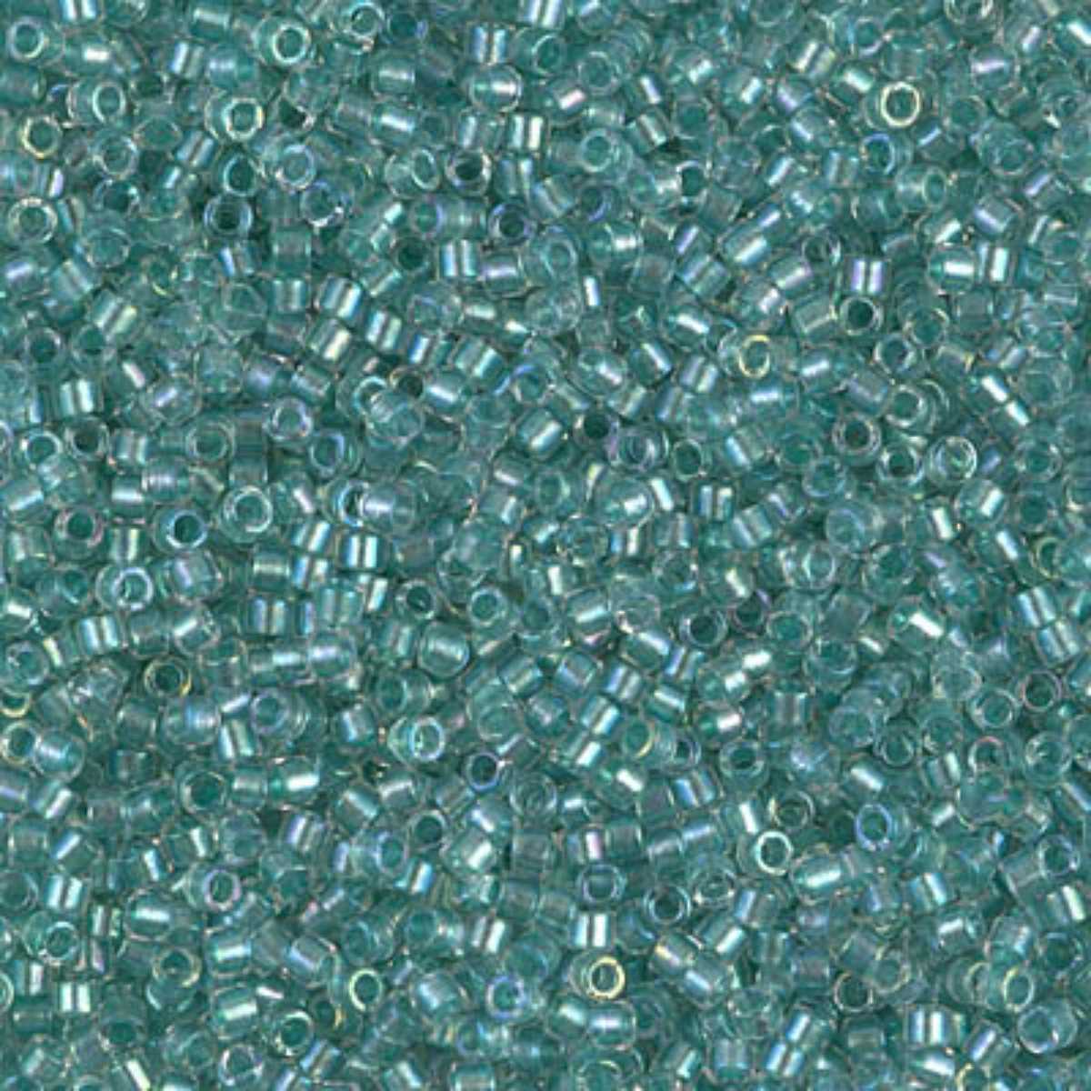 Miyuki 11/0 Delica Beads, DB1767, Sparkling Aqua Green Lined Crystal AB, 5g