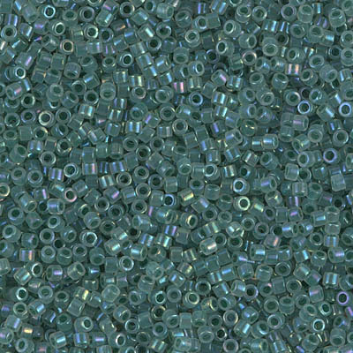 Miyuki 11/0 Delica Beads, DB1768, Forest Green Lined Opal AB, 5g