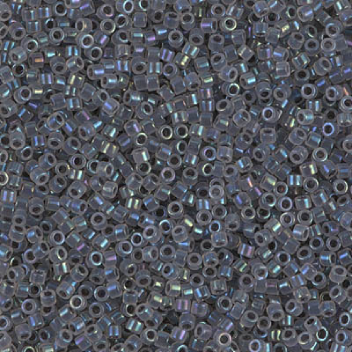 Miyuki 11/0 Delica Beads, DB1774, Grey Lined Opal AB, 5g