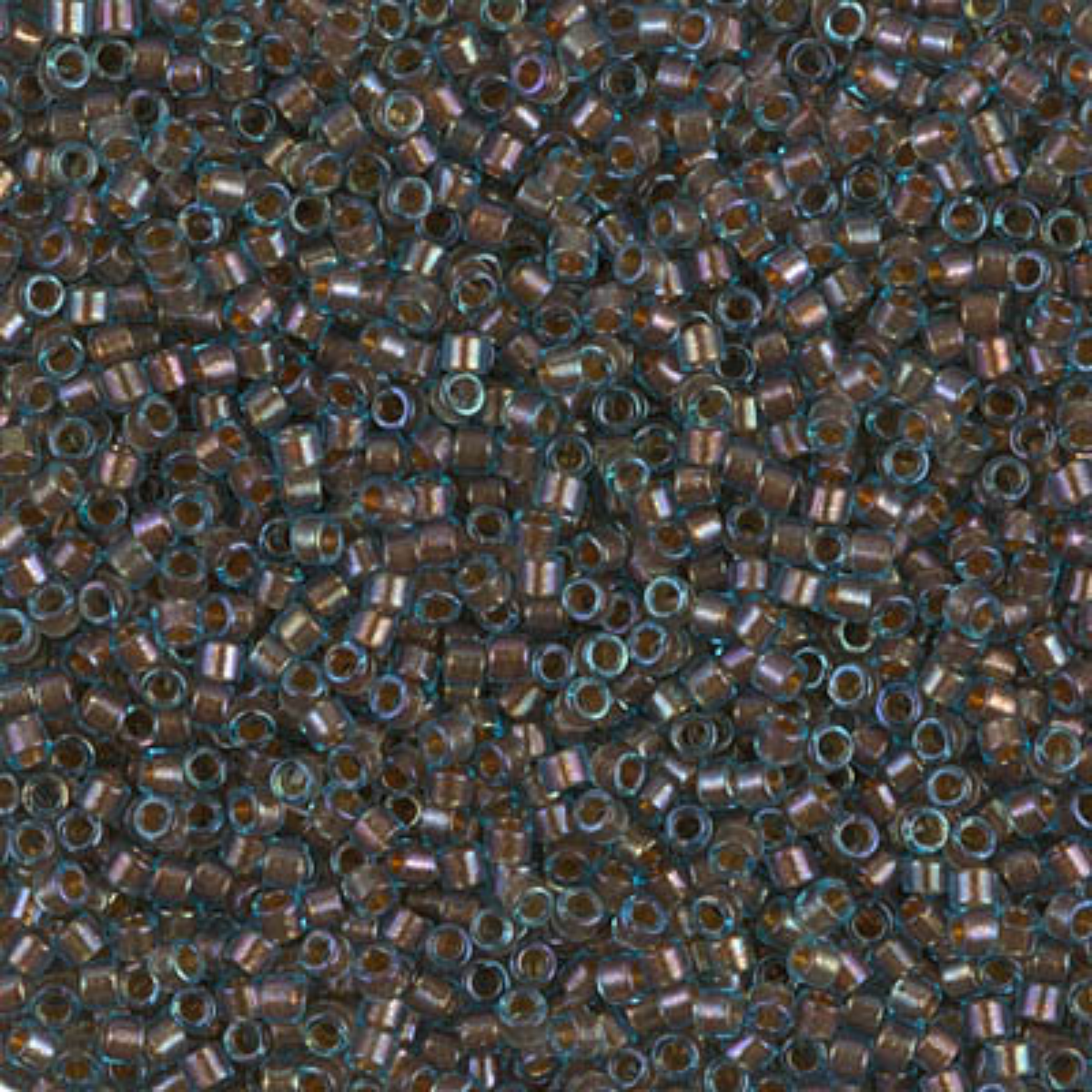Miyuki 11/0 Delica Beads, DB1775, Topaz Lined Aqua AB, 5g