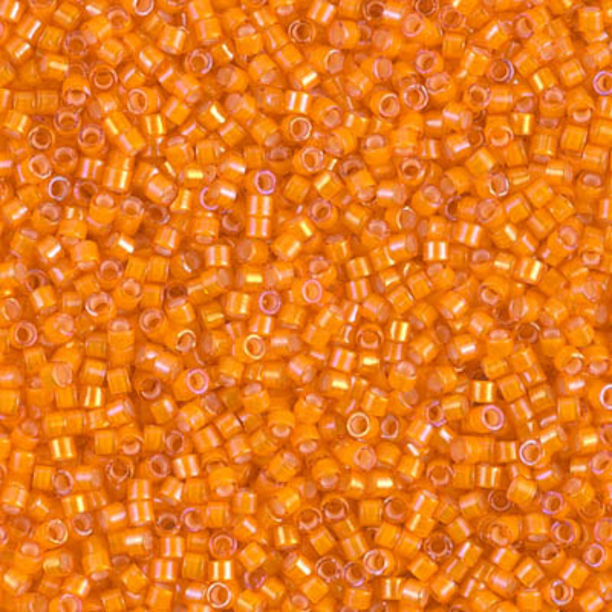 Miyuki 11/0 Delica Beads, DB1777, White Lined Orange AB, 5g