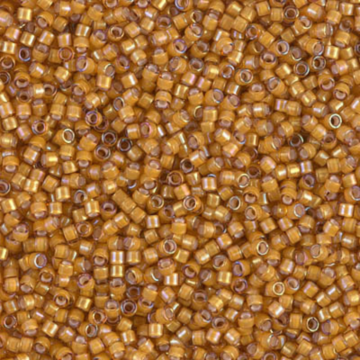 Miyuki 11/0 Delica Beads, DB1778, White Lined Topaz AB, 5g