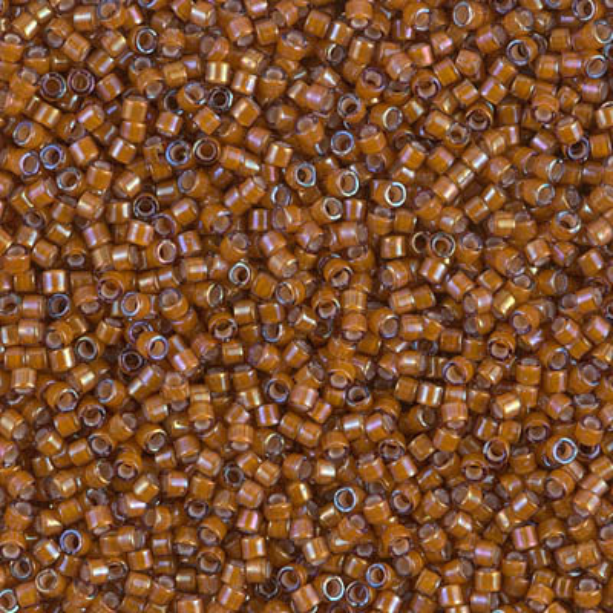 Miyuki 11/0 Delica Beads, DB1779, White Lined Dark Topaz AB, 5g