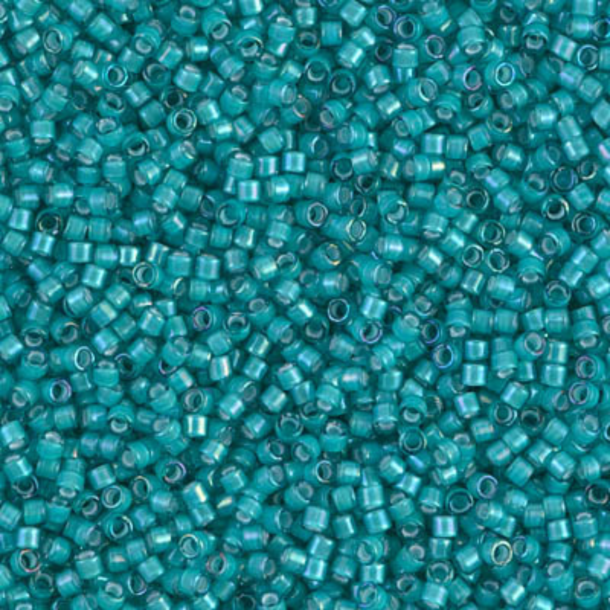 Miyuki 11/0 Delica Beads, DB1782, White Lined Teal AB, 5g
