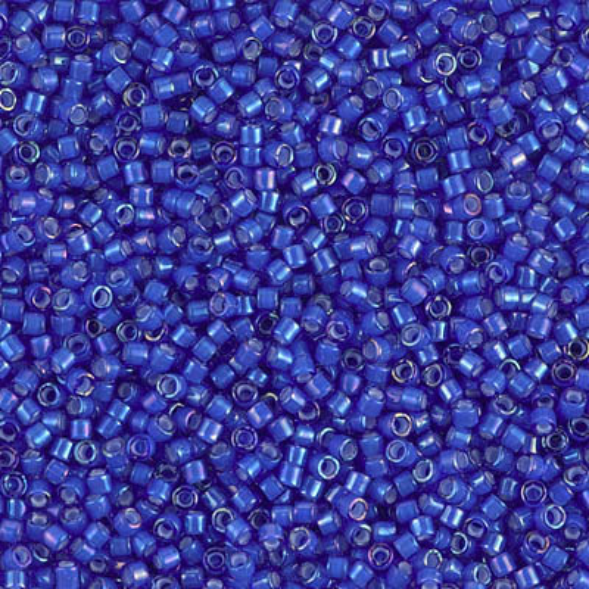 Miyuki 11/0 Delica Beads, DB1785, White Lined Cobalt AB, 5g
