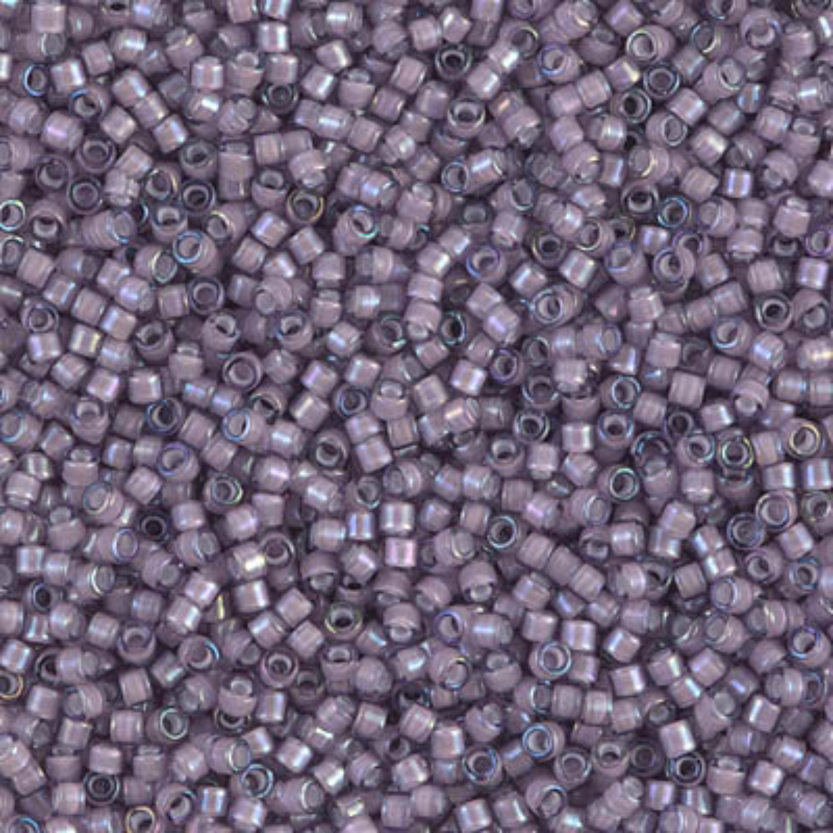 Miyuki 11/0 Delica Beads, DB1789, White Lined Amethyst AB, 5g