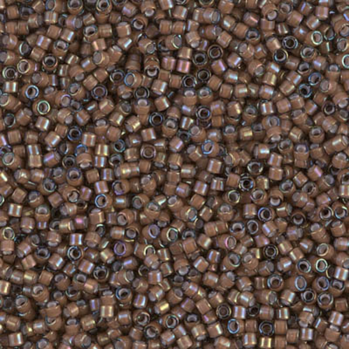 Miyuki 11/0 Delica Beads, DB1790, White Lined Sable Brown AB, 5g