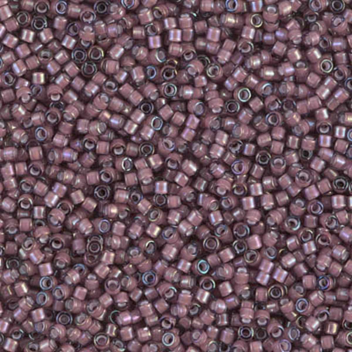Miyuki 11/0 Delica Beads, DB1792, White Lined Dark Smoky Amethyst AB, 5g