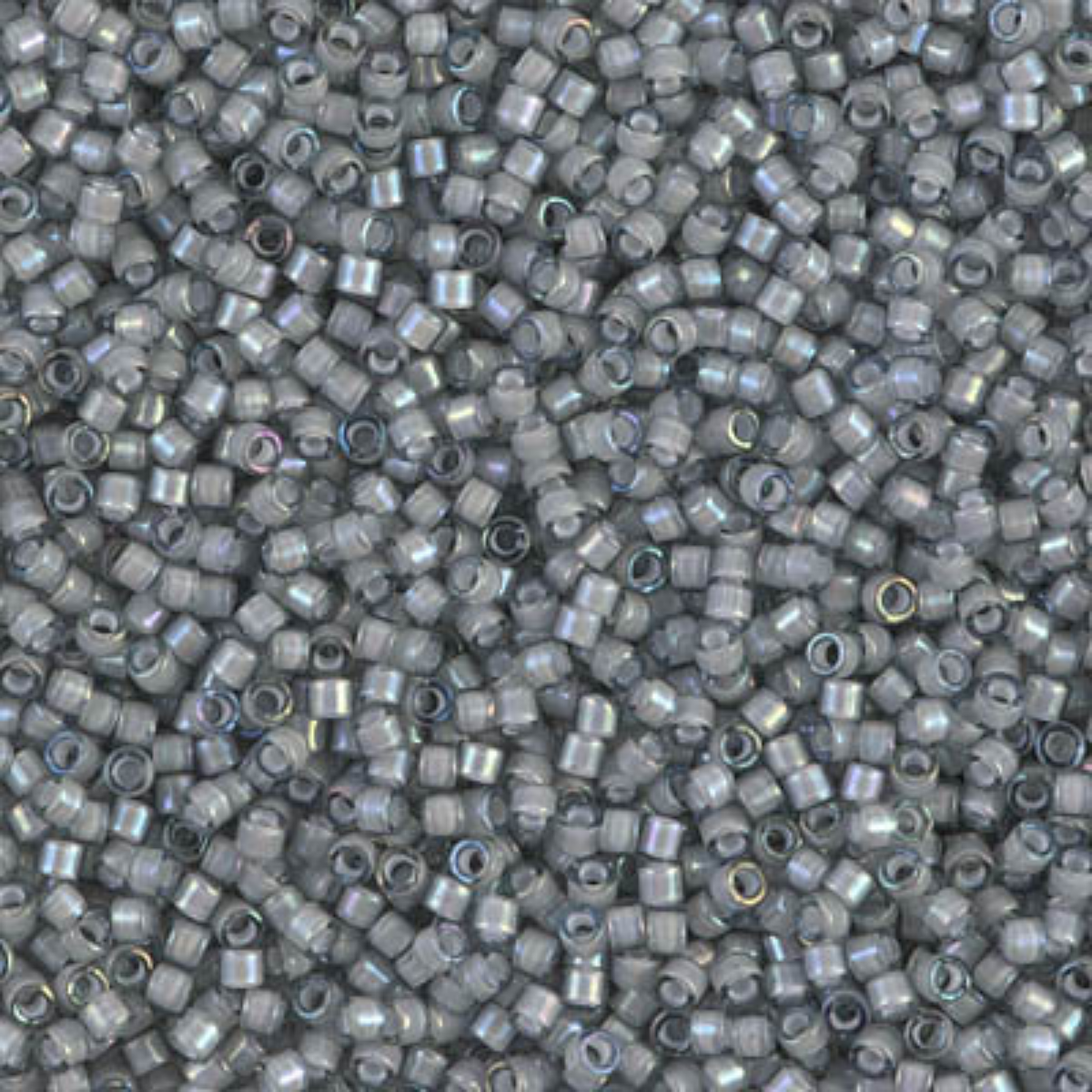 Miyuki 11/0 Delica Beads, DB1793, White Lined Grey AB, 5g