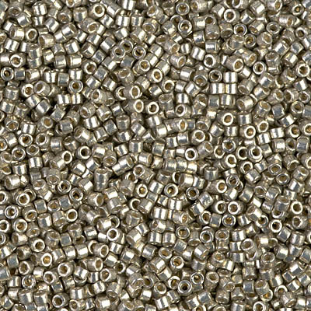 Miyuki 11/0 Delica Beads, DB1851, Duracoat Galvanized Light Smoky Pewter, 5g