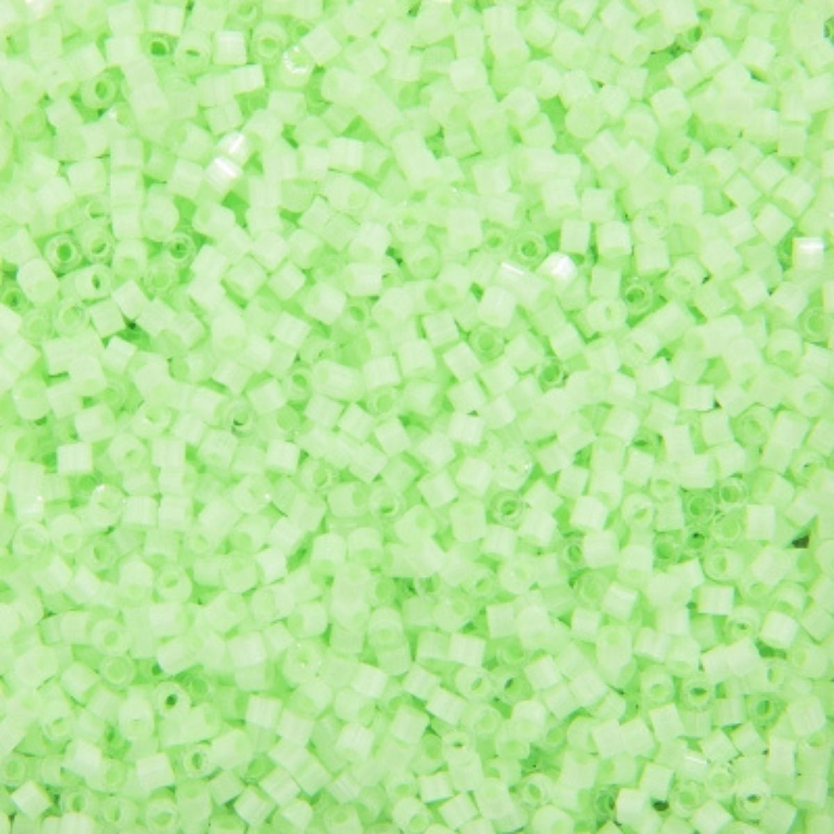 Miyuki 11/0 Delica Beads, DB1858, Silk Inside Dyed Mint Green, 5g