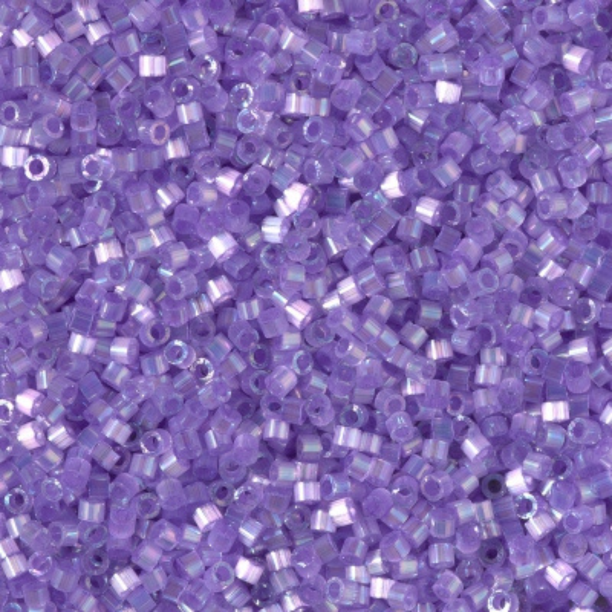 Miyuki 11/0 Delica Beads, DB1868, Silk Inside Dyed Lilac AB, 5g