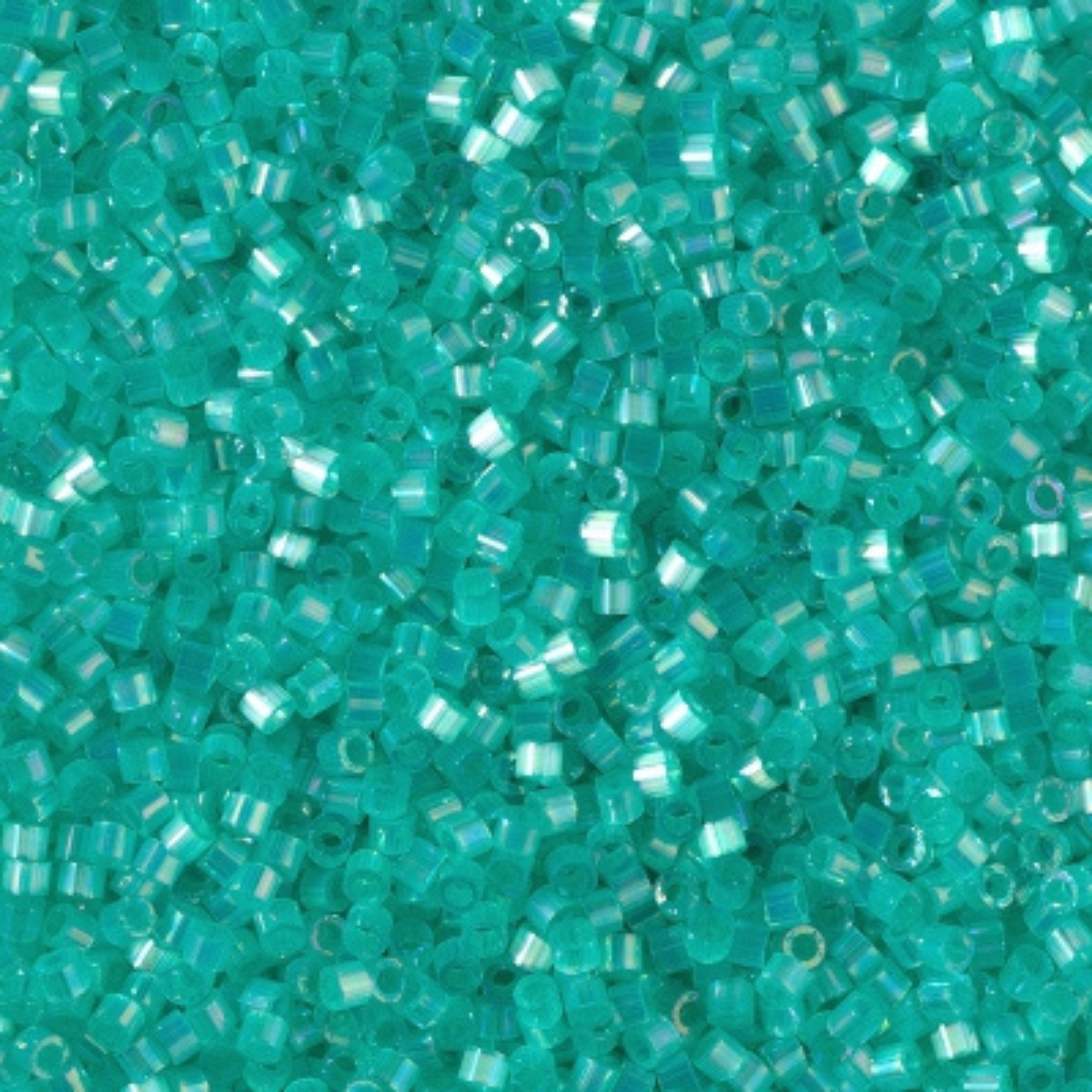 Miyuki 11/0 Delica Beads, DB1869, Silk Inside Dyed Aqua Green AB, 5g