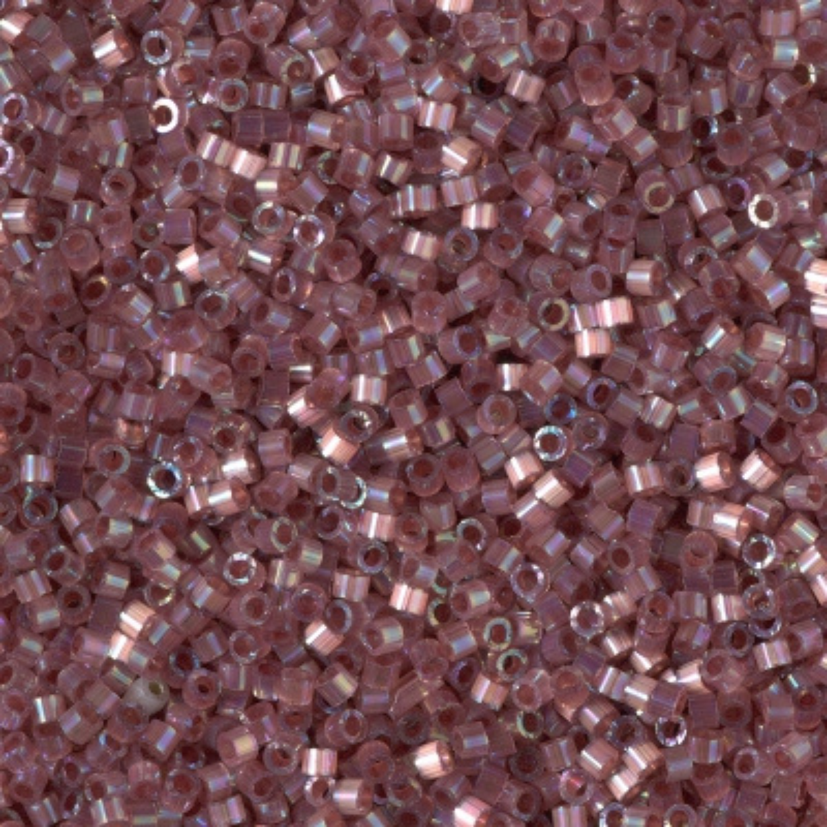Miyuki 11/0 Delica Beads, DB1878, Silk Inside Dyed Rose Topaz AB, 5g