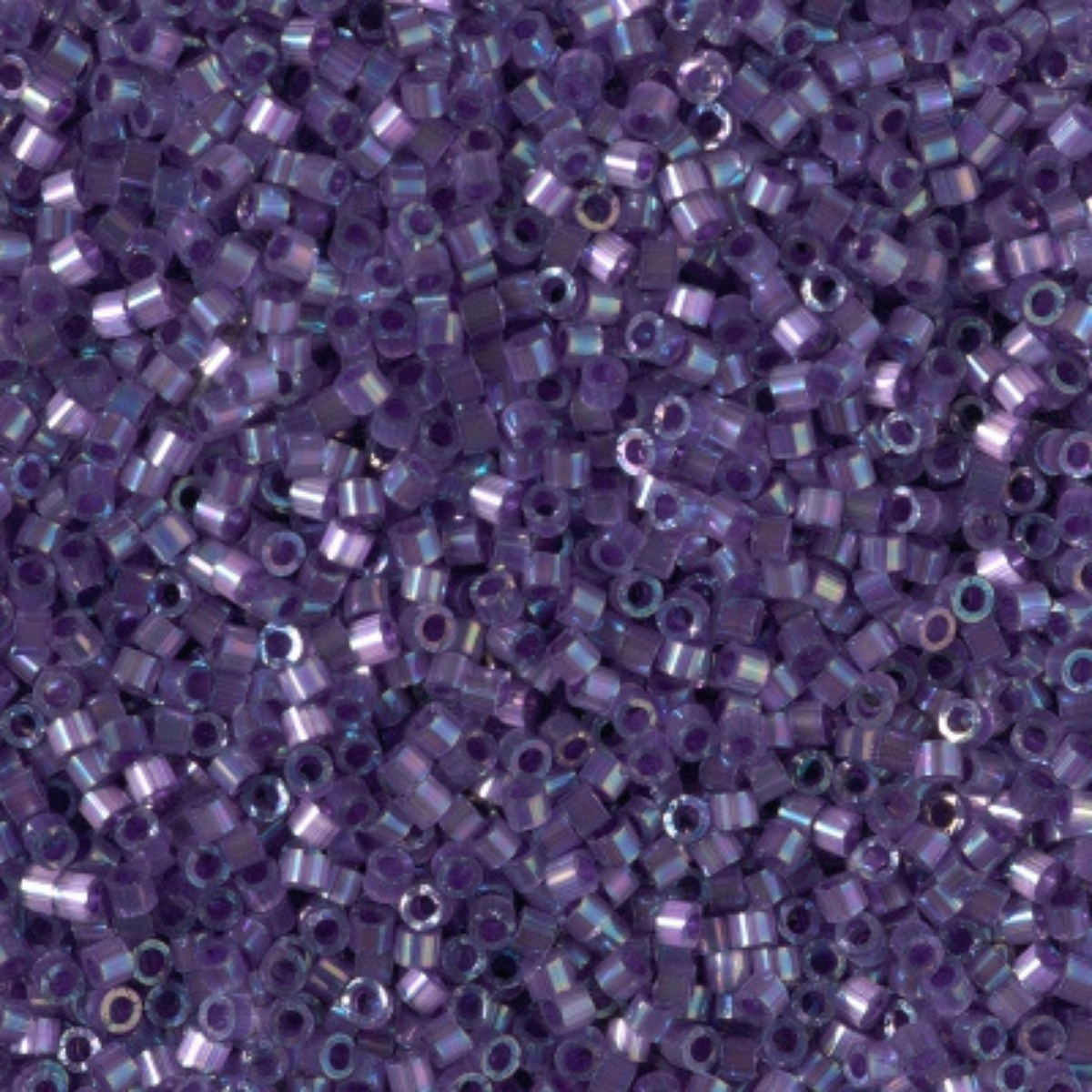 Miyuki 11/0 Delica Beads, DB1881, Silk Inside Dyed Dark Orchid AB, 5g
