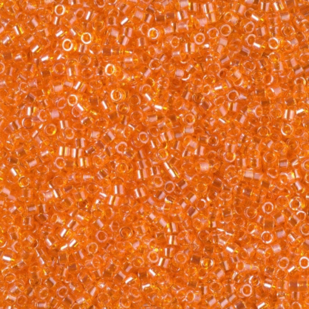 Miyuki 11/0 Delica Beads, DB1887, Transparent Orange Luster, 5g