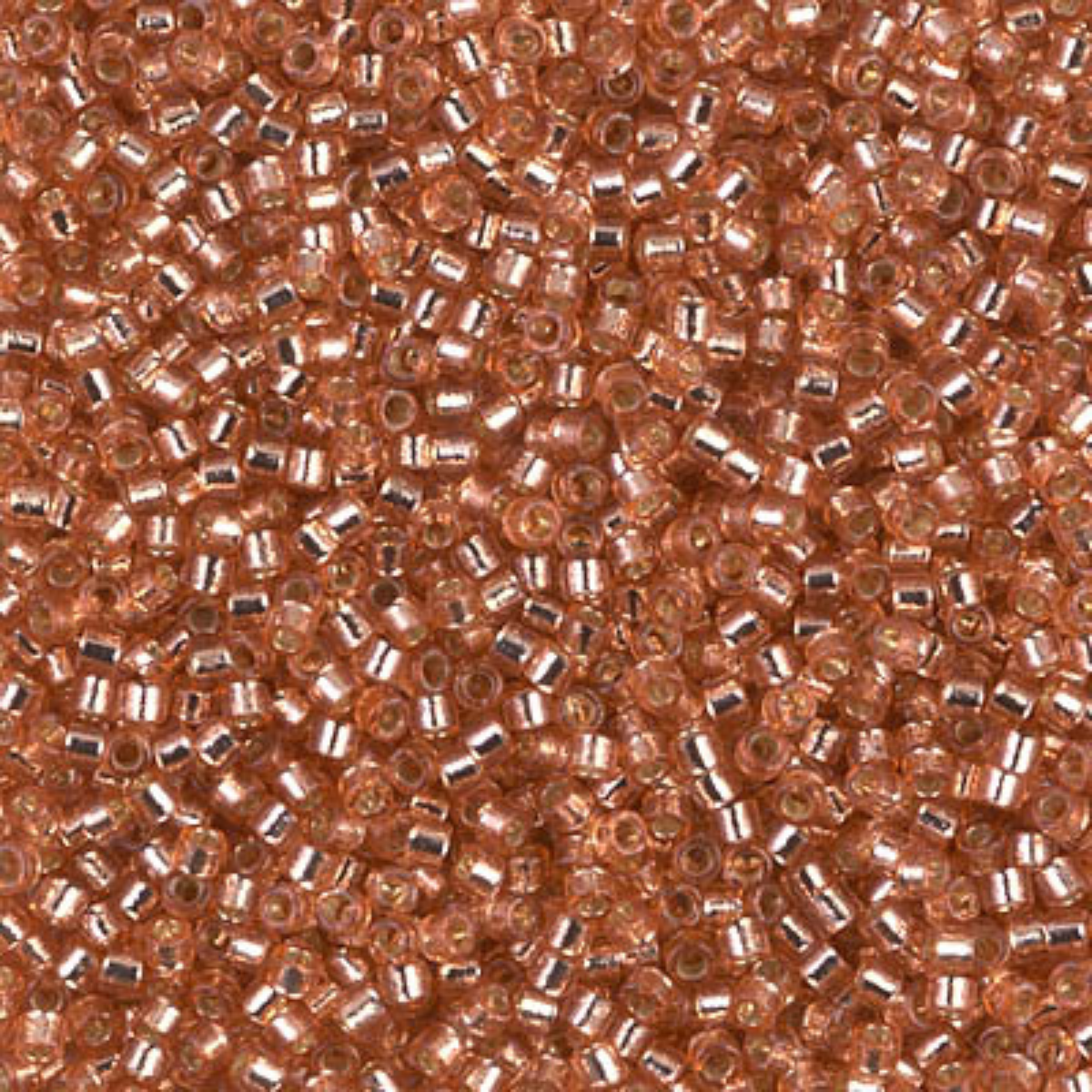 Miyuki 11/0 Delica Beads, DB2151, Duracoat Silver Lined Rose Copper, 5g