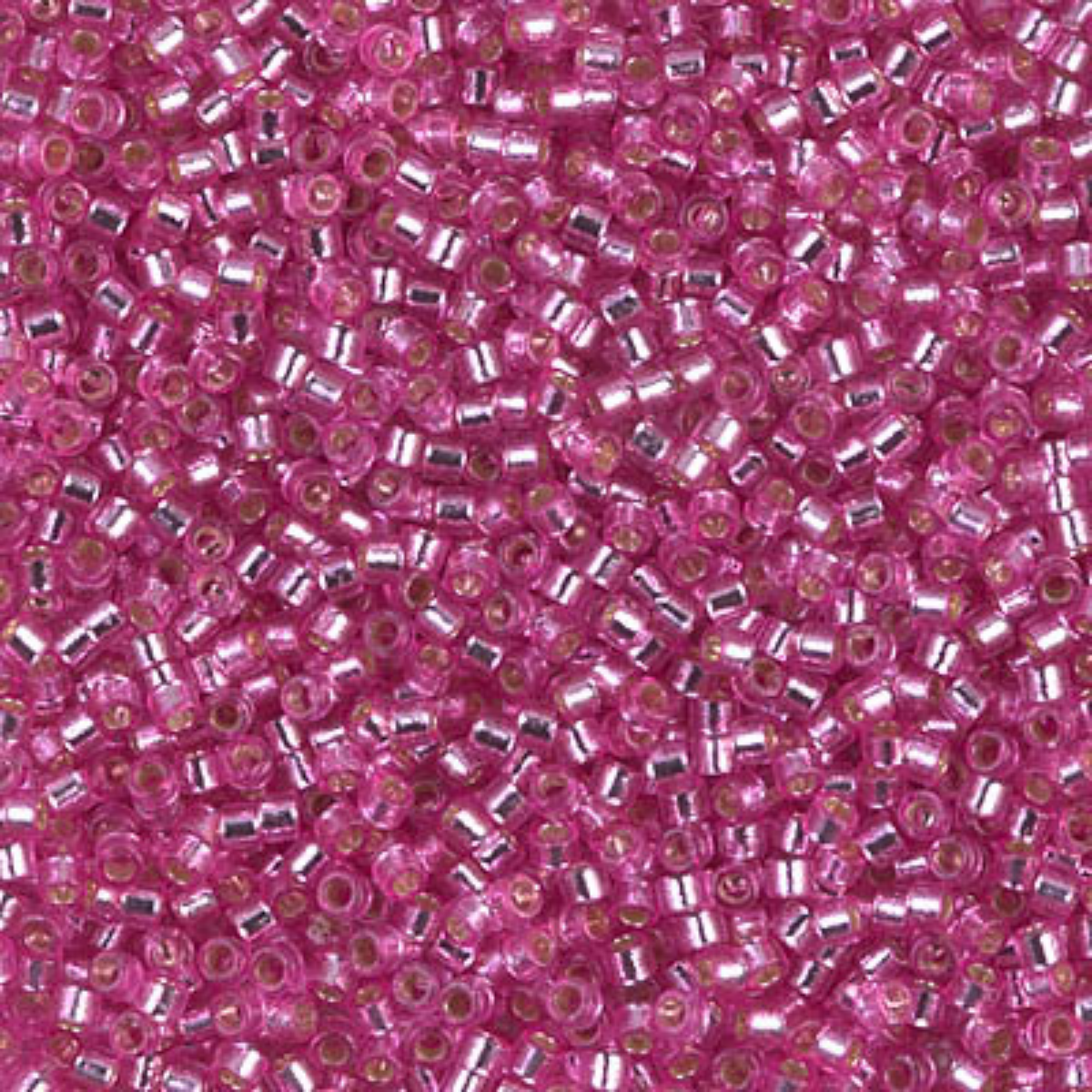 Miyuki 11/0 Delica Beads, DB2153, Duracoat Silver Pink Parfait, 5g