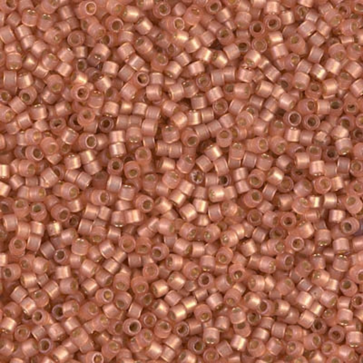 Miyuki 11/0 Delica Beads, DB2172, Duracoat Silver Lined Semi-Matte Rose Copper, 5g