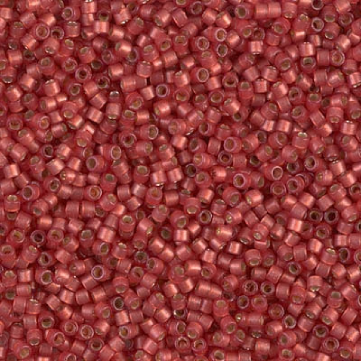 Miyuki 11/0 Delica Beads, DB2173, Duracoat Silver Lined Semi-Matte Light Watermelon, 5g