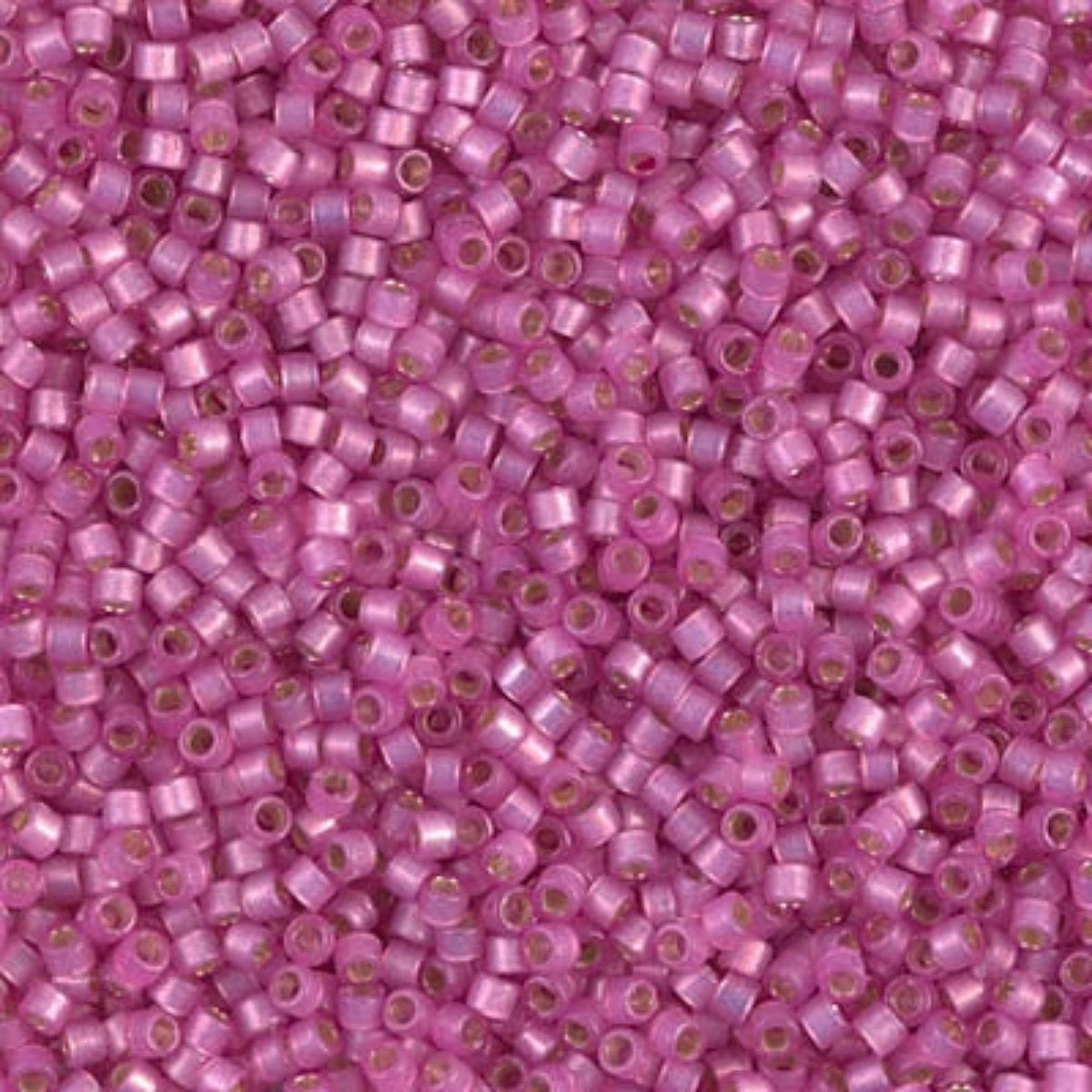 Miyuki 11/0 Delica Beads, DB2174, Duracoat Silver Lined Semi-Matte Pink Parfait, 5g
