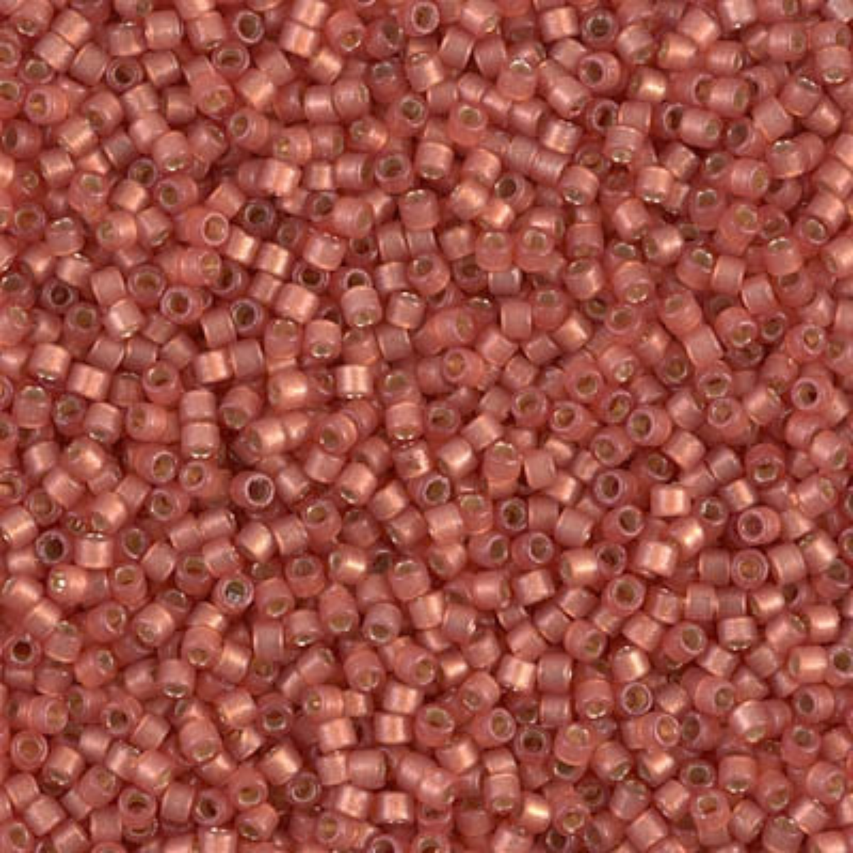 Miyuki 11/0 Delica Beads, DB2178, Duracoat Silver Lined Semi-Matte Papaya, 5g