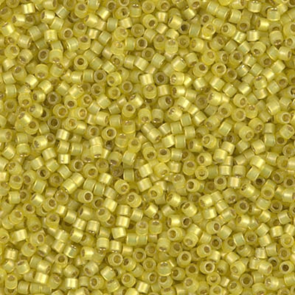 Miyuki 11/0 Delica Beads, DB2187, Duracoat Silver Lined Semi-Matte Citron, 5g