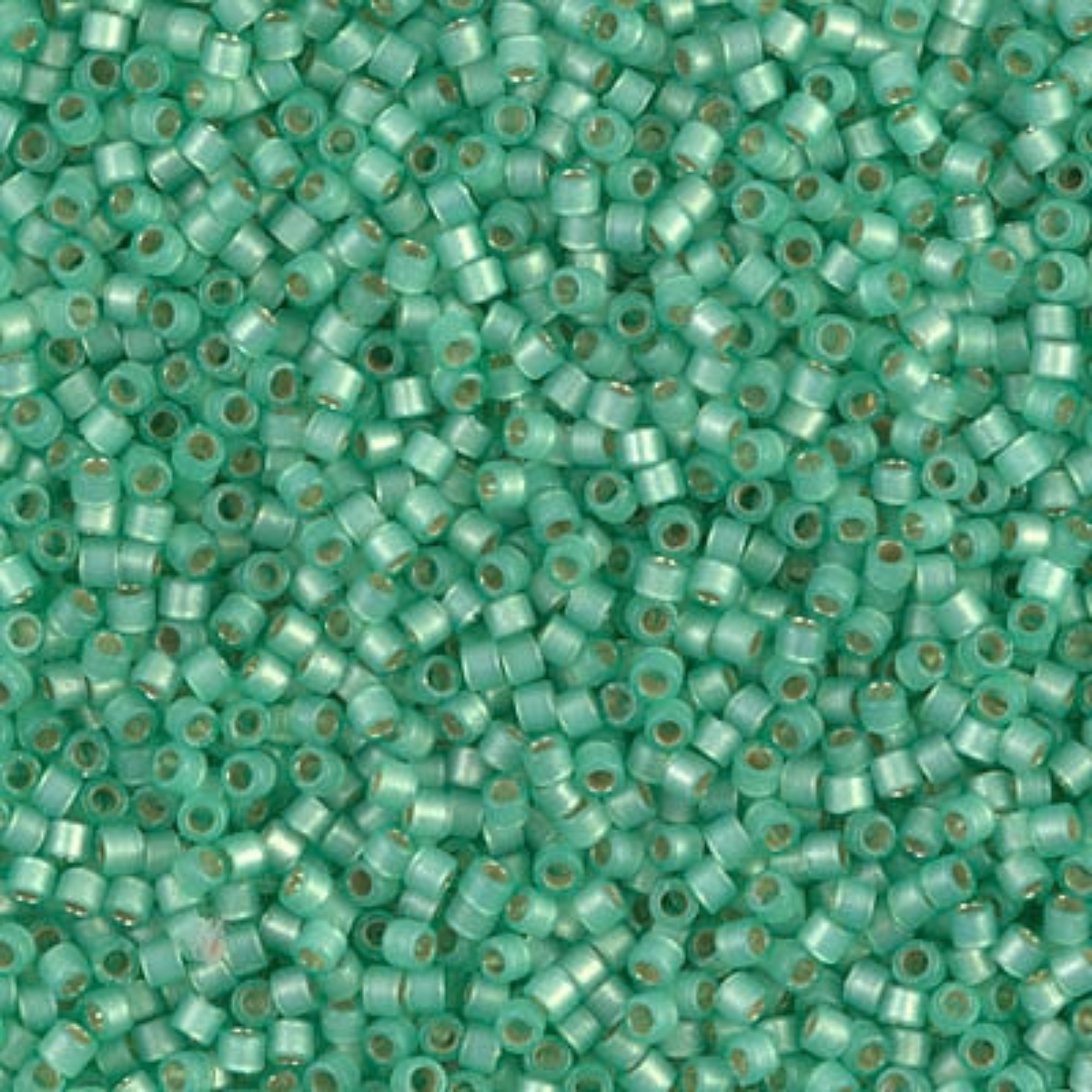 Miyuki 11/0 Delica Beads, DB2188, Duracoat Silver Lined Semi-Matte Spearmint, 5g