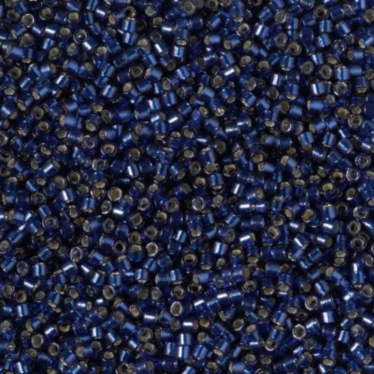 Miyuki 11/0 Delica Beads, DB2191, Duracoat Silver Lined Navy Blue, 5g