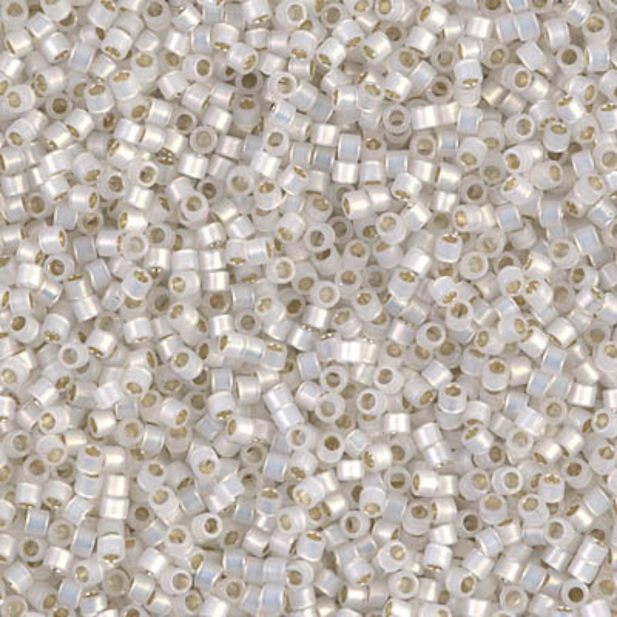Miyuki 11/0 Delica Beads, DB0221, Gilt Lined White Opal, 5g