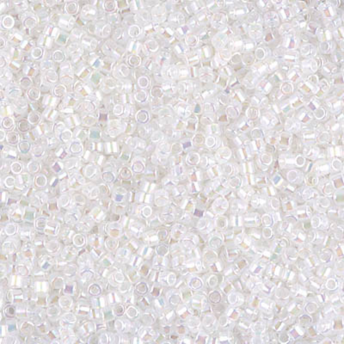 Miyuki 11/0 Delica Beads, DB0222, White Opal AB, 5g