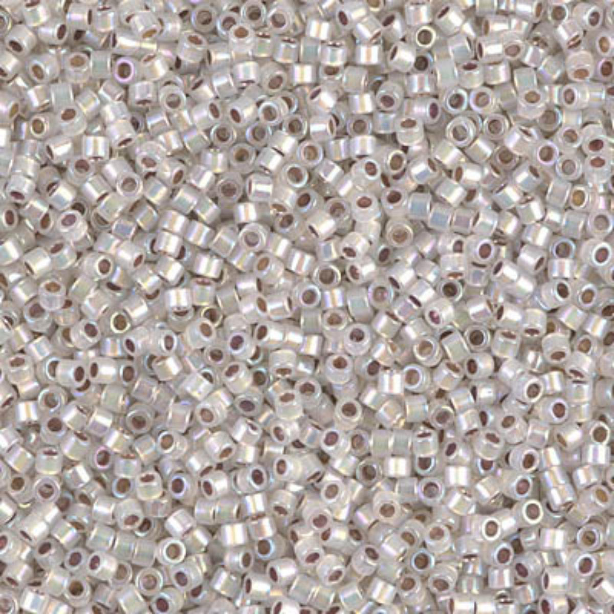 Miyuki 11/0 Delica Beads, DB0223, Silver Lined White Opal AB, 5g