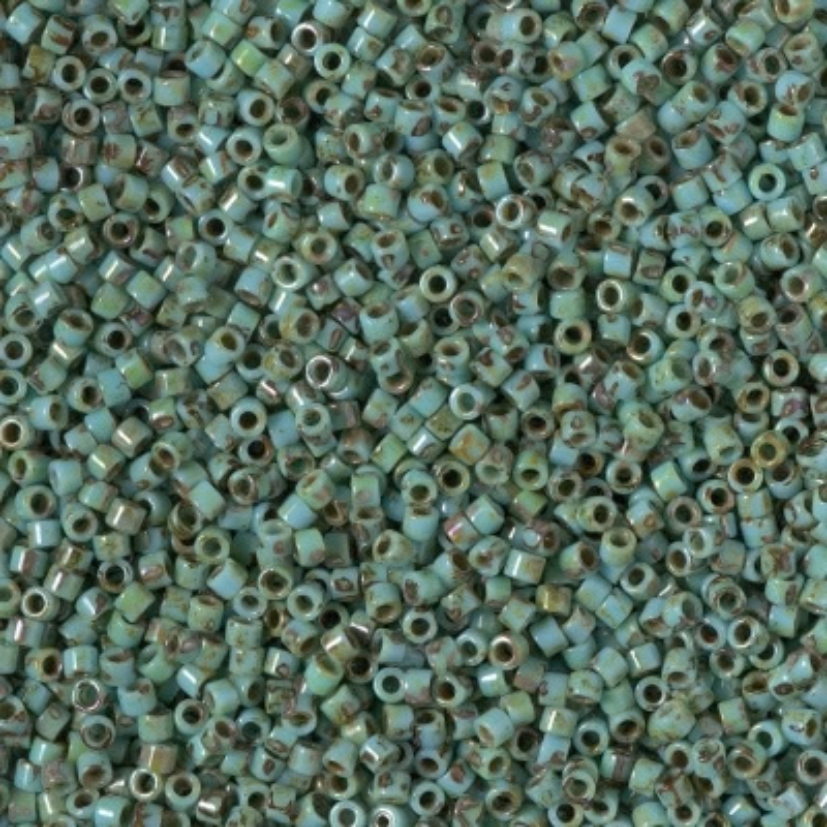 Miyuki 11/0 Delica Beads, DB2264, Picasso Seafoam Green, 5g