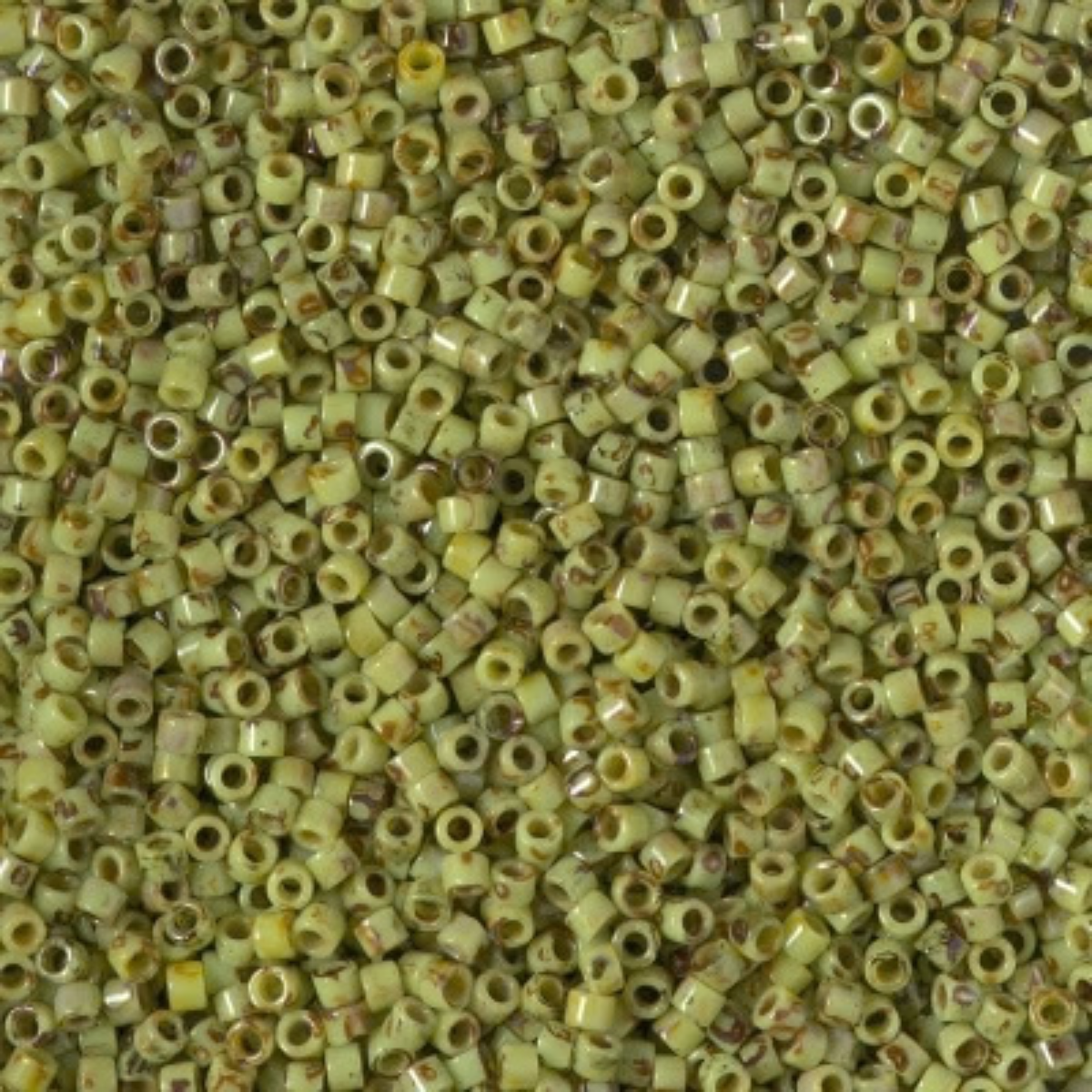 Miyuki 11/0 Delica Beads, DB2265, Picasso Chartreuse, 5g