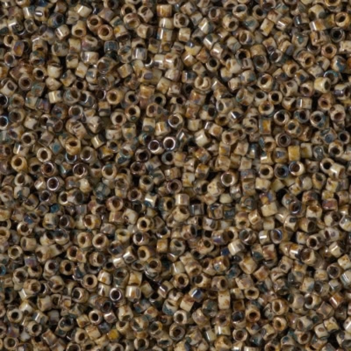 Miyuki 11/0 Delica Beads, DB2267, Picasso Brown Tan, 5g