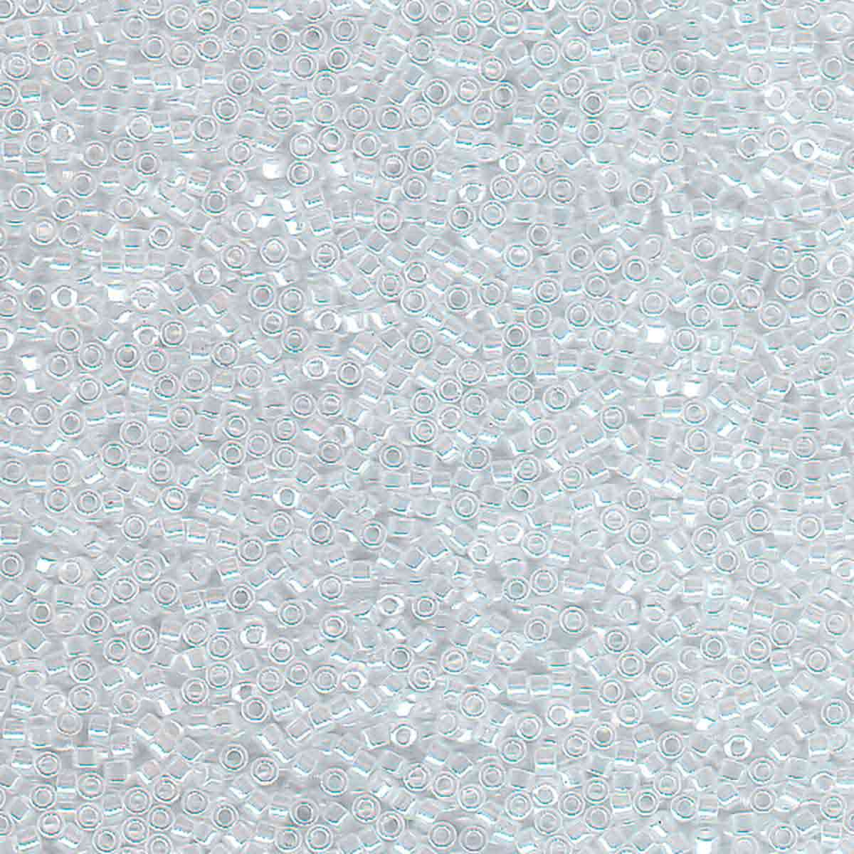 Miyuki 11/0 Delica Beads, DB0231, Crystal/White Lined Luster, 5g