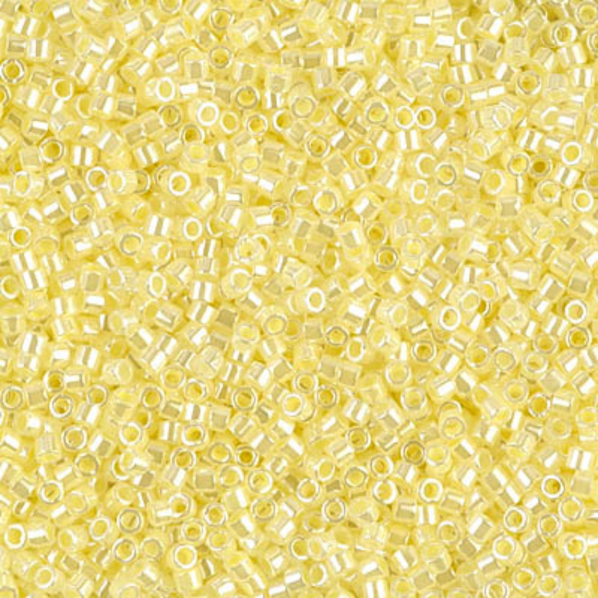 Miyuki 11/0 Delica Beads, DB0232, Lined Crystal/Pale Yellow Luster, 5g