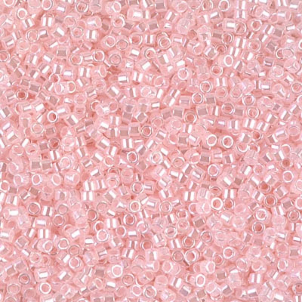 Miyuki 11/0 Delica Beads, DB0234, Lined Crystal/Pale Salmon Luster, 5g