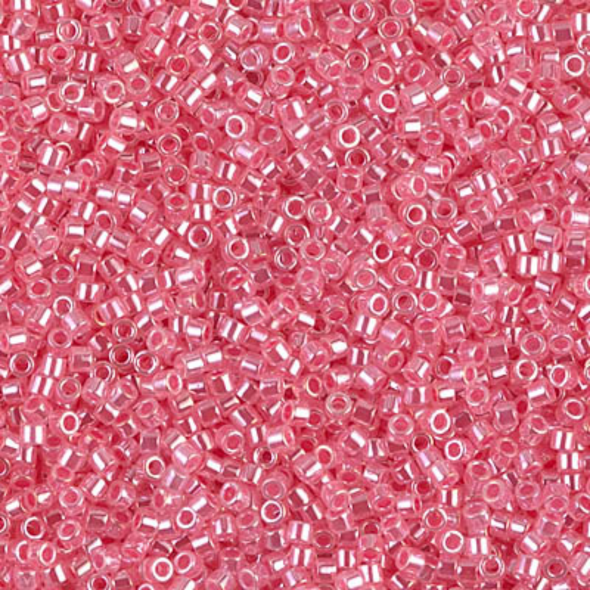 Miyuki 11/0 Delica Beads, DB0236, Lined Crystal/Rose Luster, 5g
