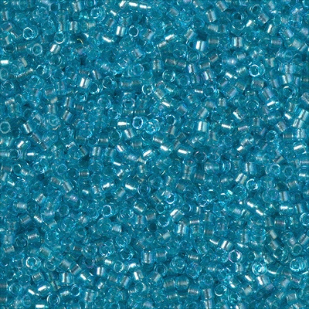 Miyuki 11/0 Delica Beads, DB2382, Fancy Lined Aqua, 5g