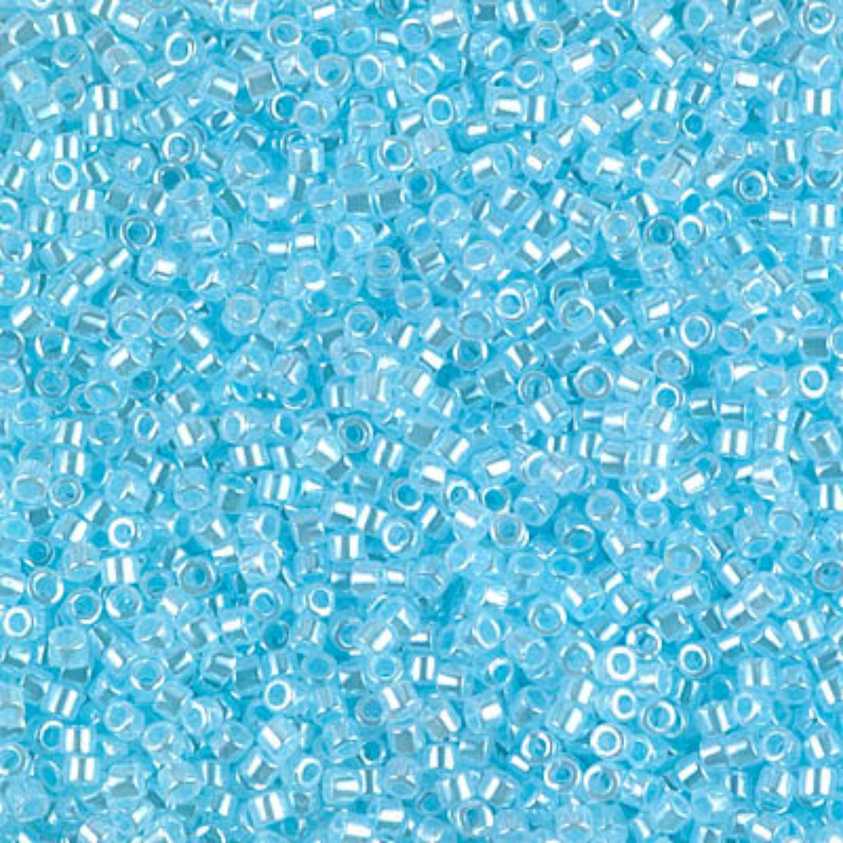 Miyuki 11/0 Delica Beads, DB0239, Lined Crystal/Light Aquamarine Luster, 5g