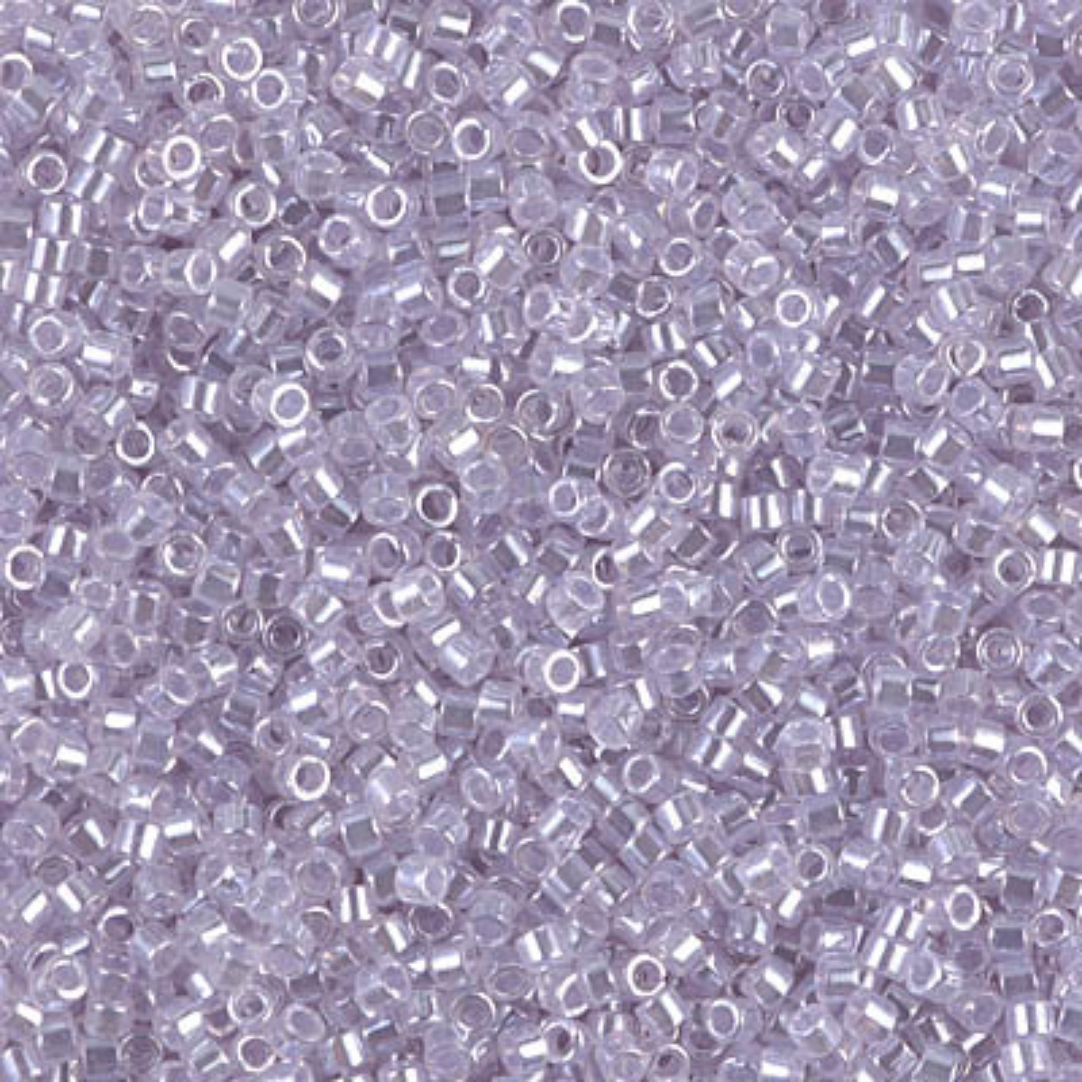 Miyuki 11/0 Delica Beads, DB0241, Lined Crystal/Pale Lavender Luster, 5g