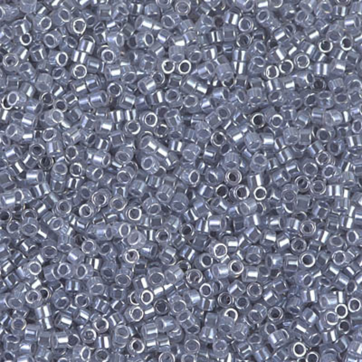 Miyuki 11/0 Delica Beads, DB0242, Lined Crystal/Gray Luster, 5g