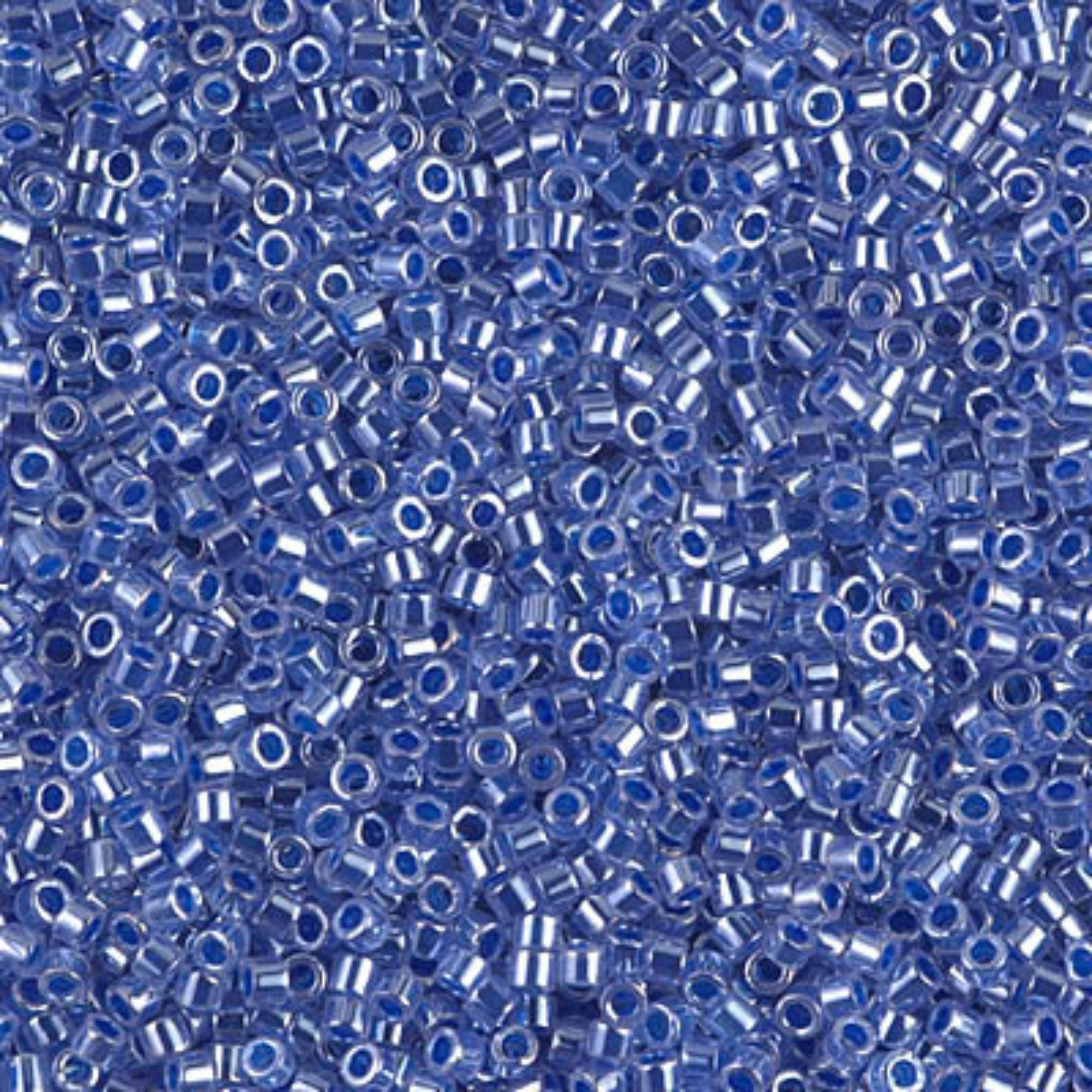 Miyuki 11/0 Delica Beads, DB0243, Lined Crystal/Medium Blue Luster, 5g