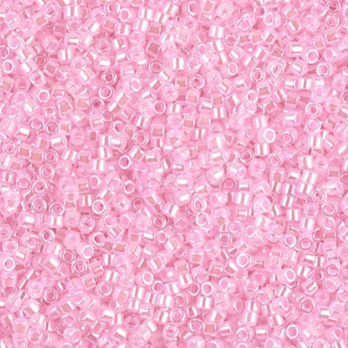 Miyuki 11/0 Delica Beads, DB0244, Lined Crystal/Light Pink, 5g