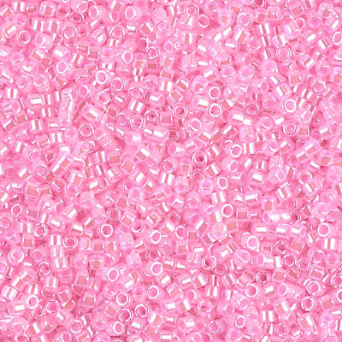 Miyuki 11/0 Delica Beads, DB0245, Lined Crystal/Medium Pink, 5g