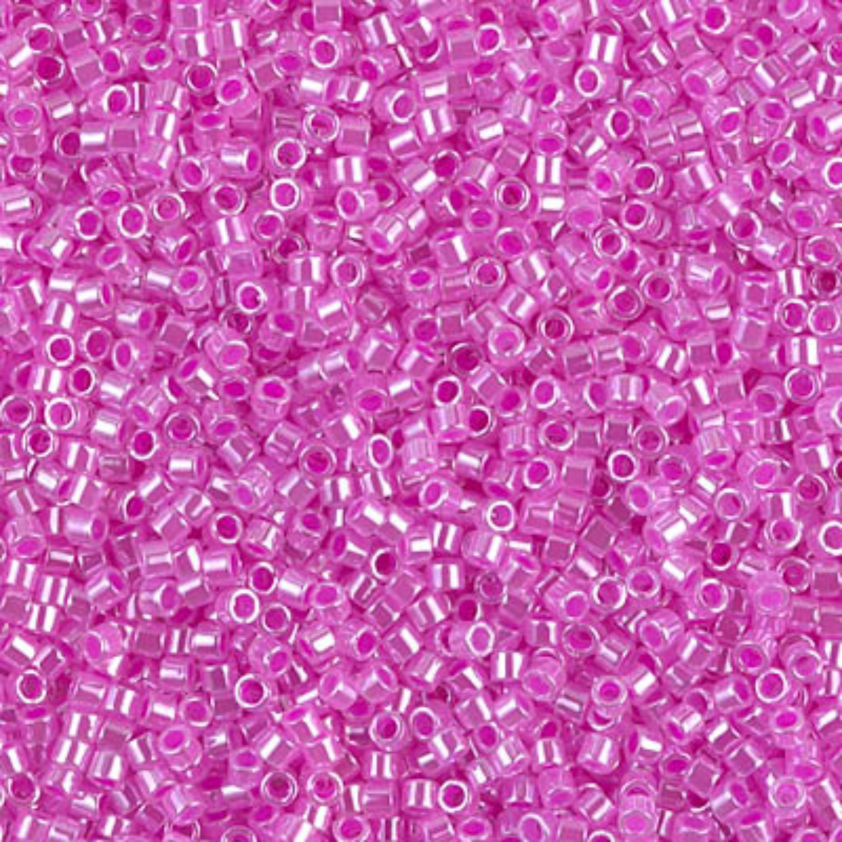 Miyuki 11/0 Delica Beads, DB0247, Lined Crystal/Fuchsia, 5g