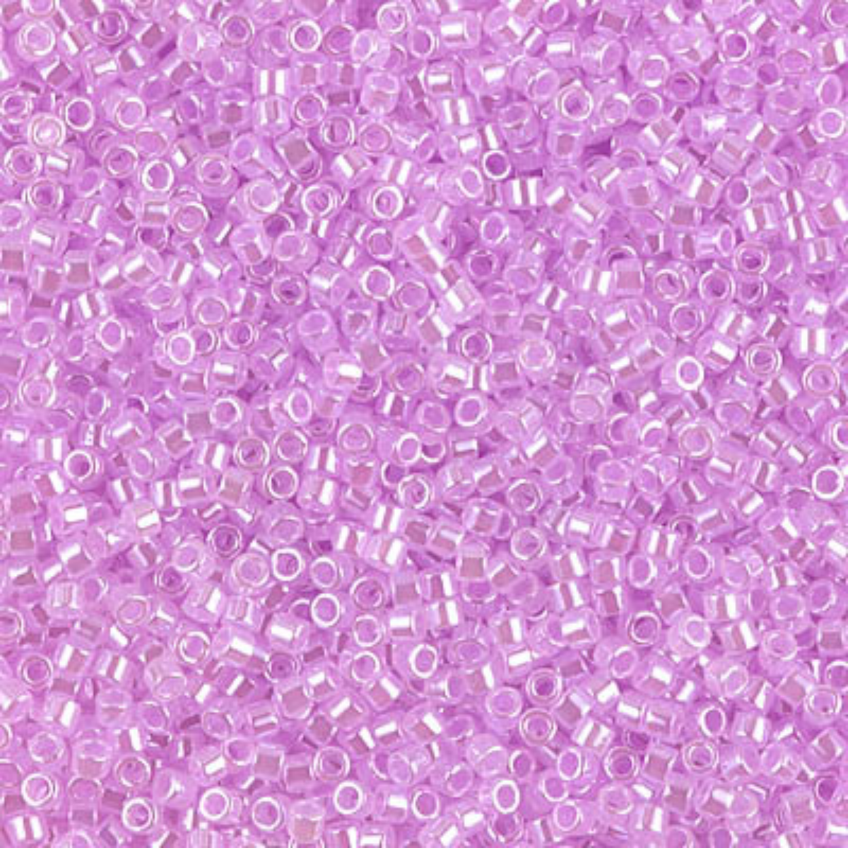 Miyuki 11/0 Delica Beads, DB0248, Lined Crystal/Pale Lilac, 5g